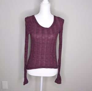 Silence + Noise Urban Outfitters Maroon Pullover Ribbed Thumbholes Small
